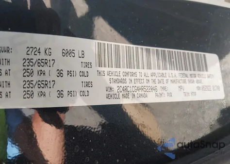 2017 Chrysler Pacifica Lx from USA, damaged, VIN 2C4RC1CG4HR522046